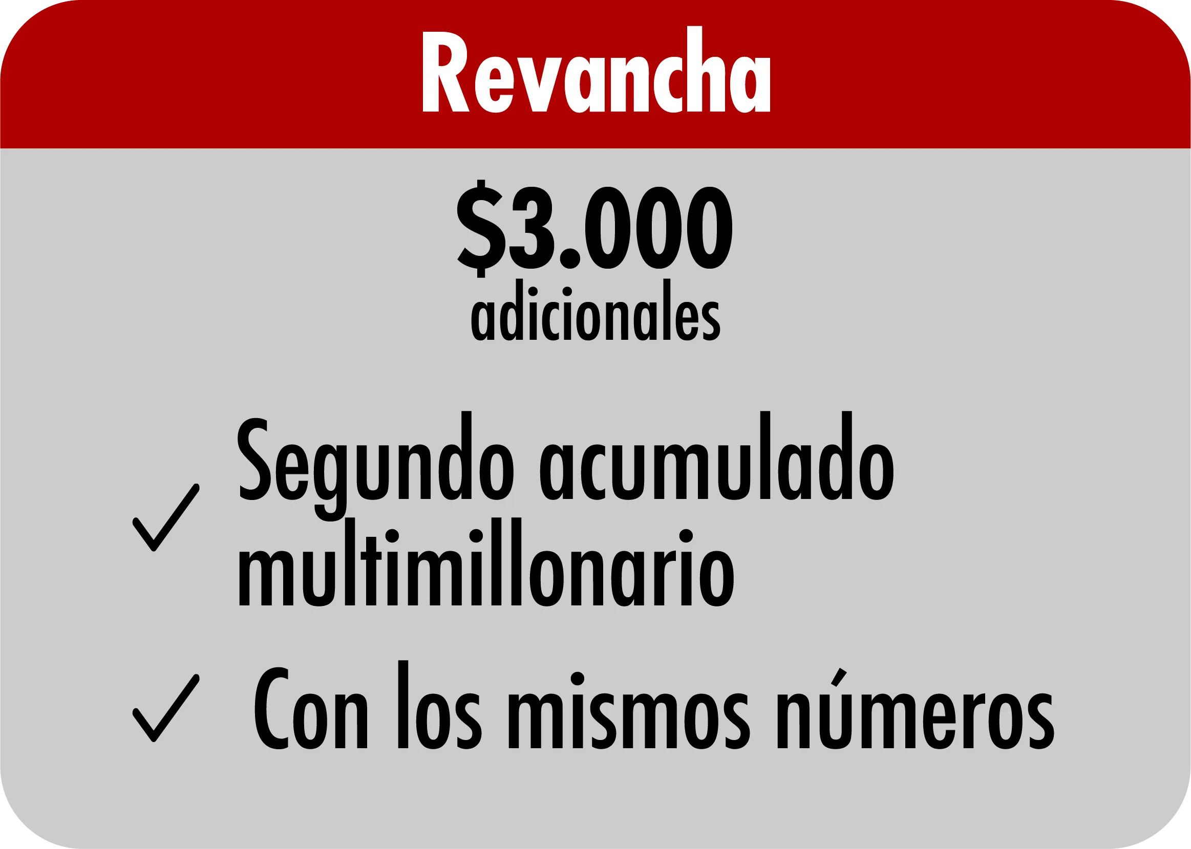 Revancha $3.000 adicionales: segundo acumulado multimillonario con los mismos números