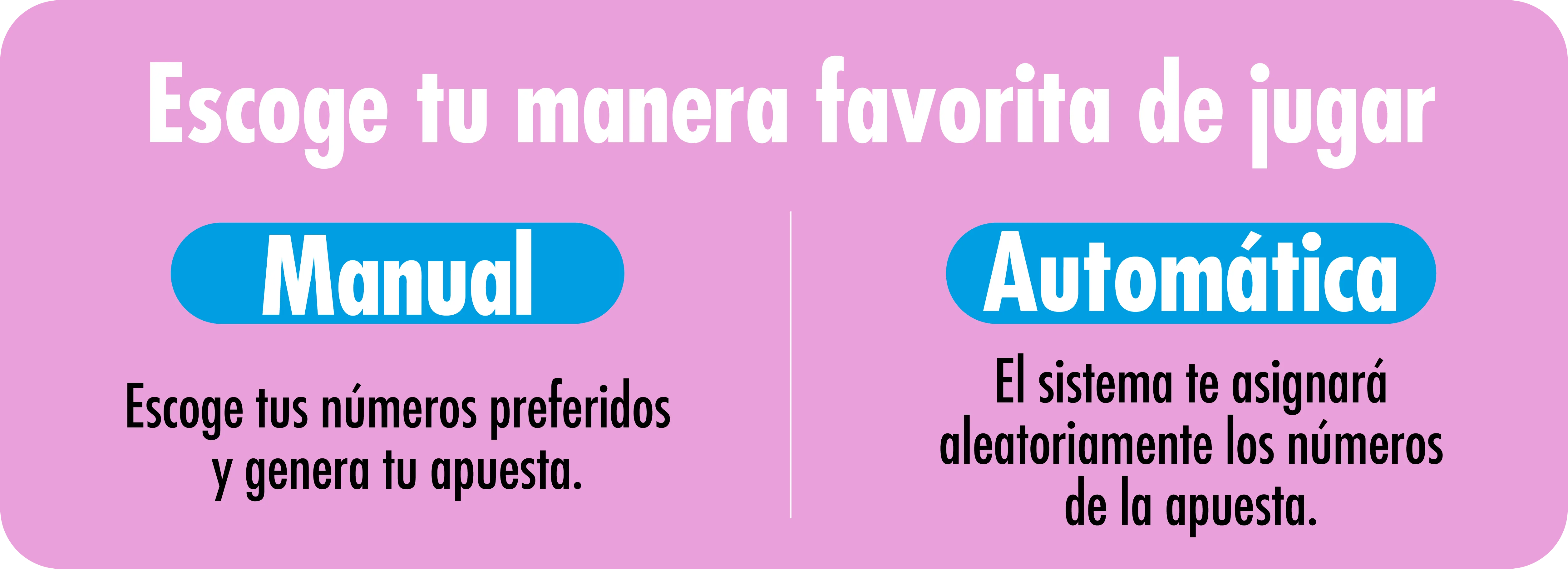 Escoge tu manera favorita de jugar: manual o automática