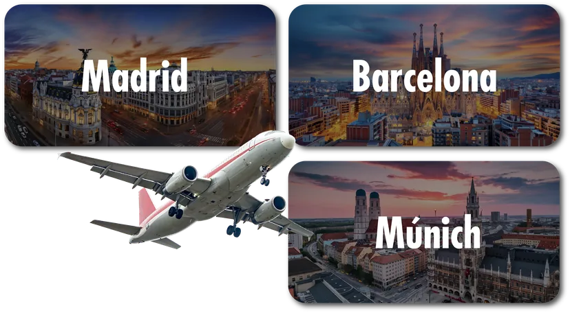 Madrid, Barcelona y Múnich como destinos del tour